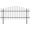 Puutarha-aita, keihäskärjillä, teräs, (1-1.25)x8.5m, musta