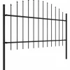 Puutarha-aita, keihäskärjillä, teräs, (1-1.25)x3.4m, musta