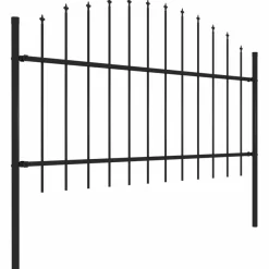 Puutarha-aita, keihäskärjillä, teräs, (1-1.25)x3.4m, musta