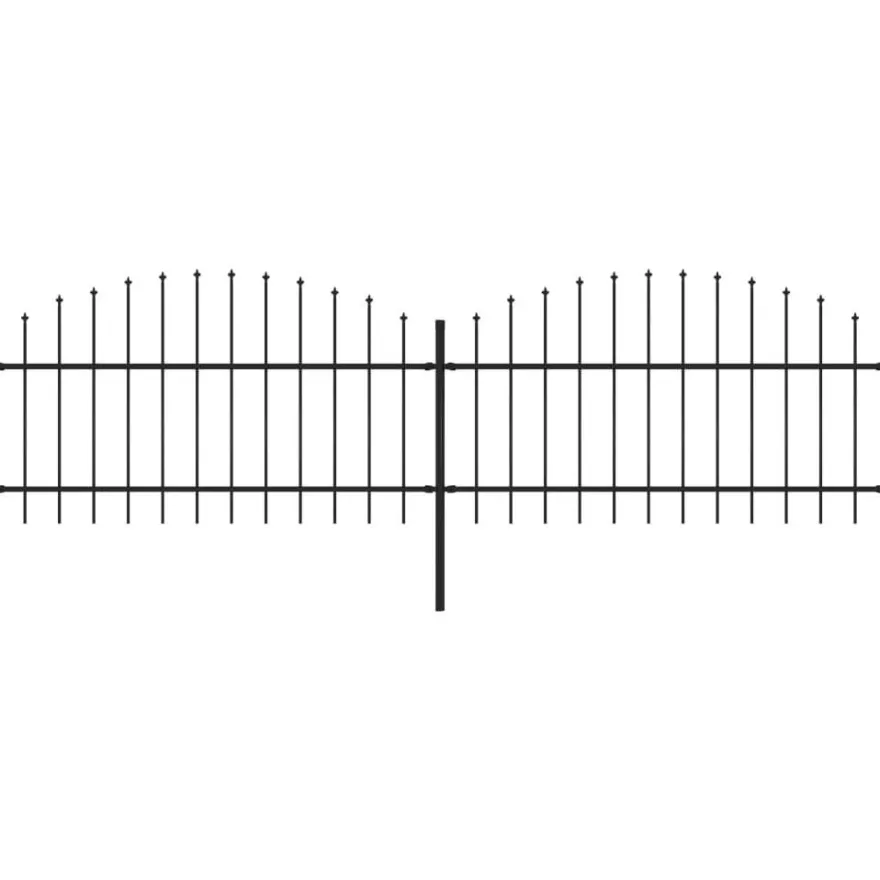 Puutarha-aita, keihäskärjillä, teräs, (1-1.25)x3.4m, musta
