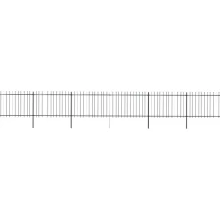 Puutarha-aita, keihäskärjillä, 10.2x1.2m, teräs, musta