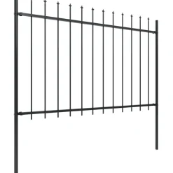 Puutarha-aita, keihäskärjillä, 10.2x1.2m, teräs, musta