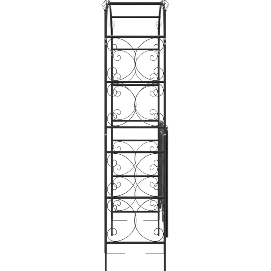 Puutarhakaari portilla 108x45x235 cm teräs musta