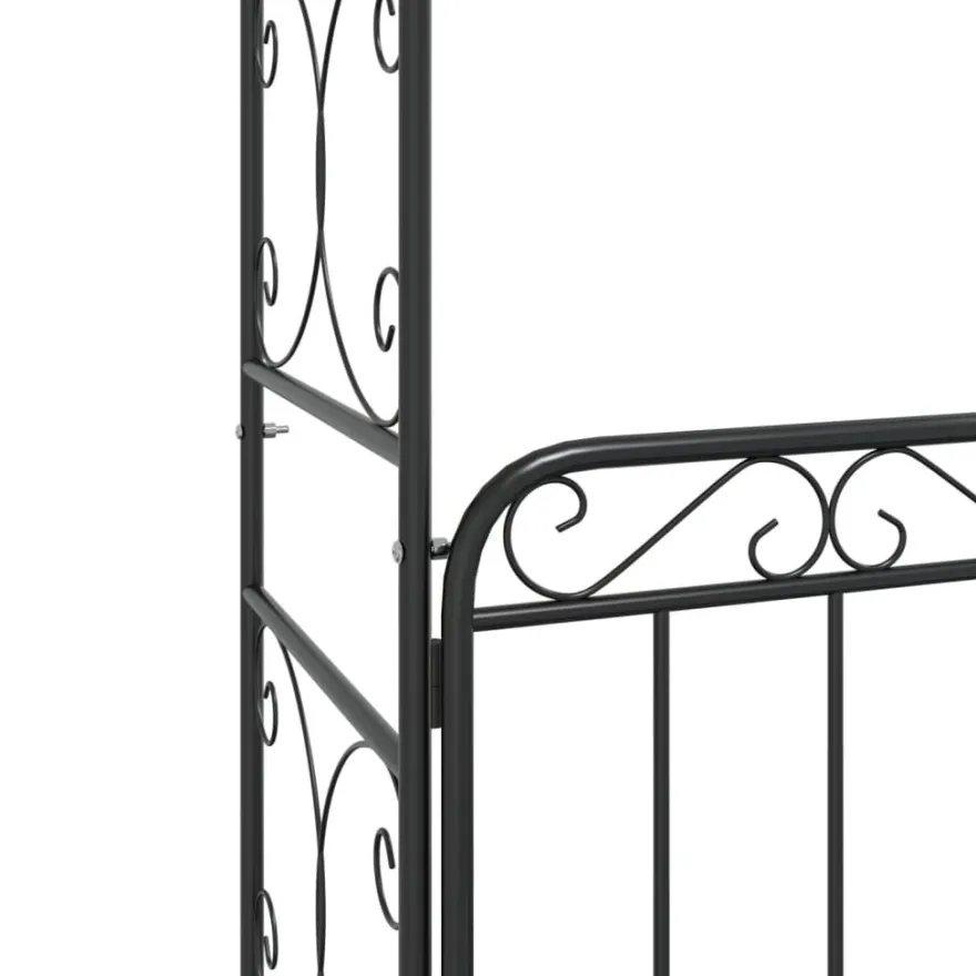 Puutarhakaari portilla 108x45x235 cm teräs musta