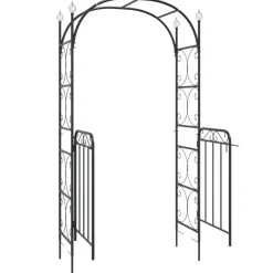 Puutarhakaari portilla 108x45x235 cm teräs musta
