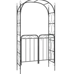Puutarhakaari portilla 108x45x235 cm teräs musta