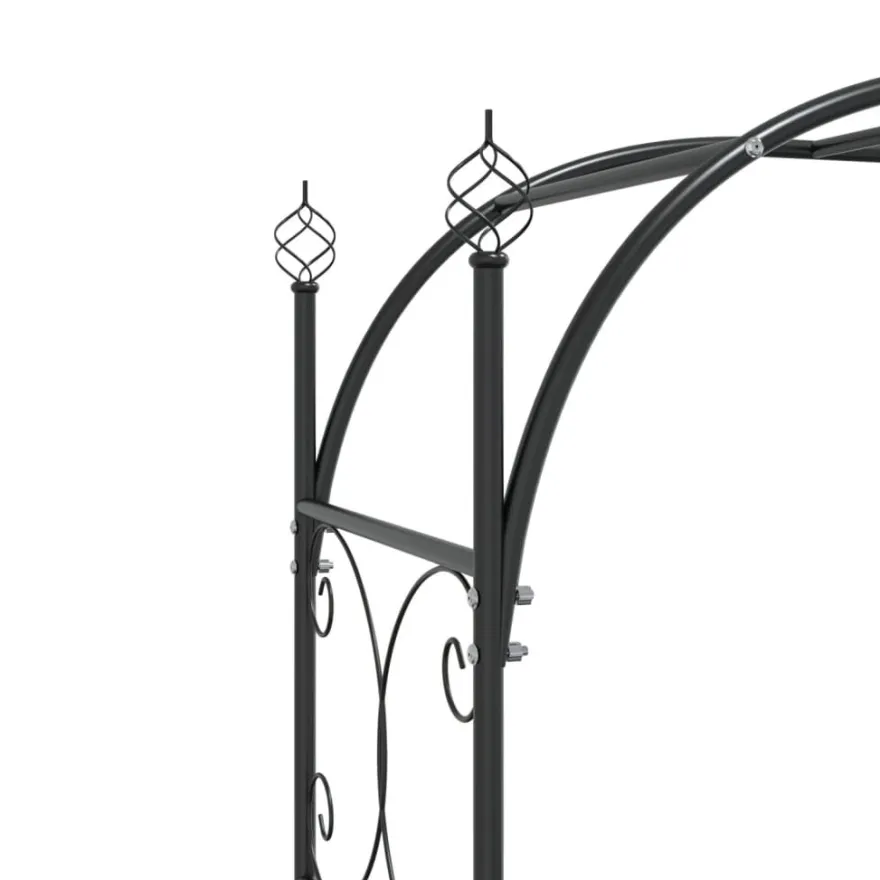 Puutarhakaari portilla 108x45x235 cm teräs musta