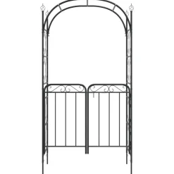 Puutarhakaari portilla 108x45x235 cm teräs musta