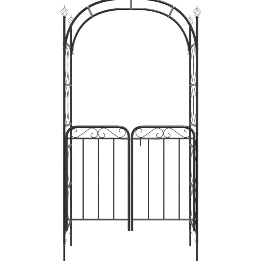 Puutarhakaari portilla 108x45x235 cm teräs musta