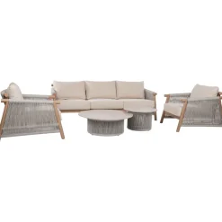Puutarhakalustesetti Home4You DIANA sohva, 2 nojatuolia ja 2 pöytää, beige