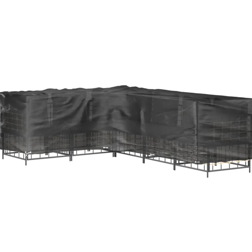 Puutarhakalustesuoja L-muoto 18 purjerengasta 285x220x80 cm