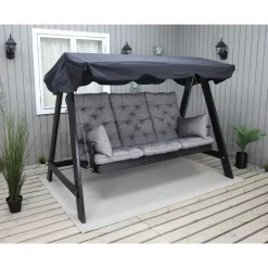 Puutarhakeinu katoksella Baltic Garden Pelle 165cm musta