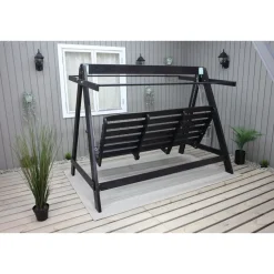 Puutarhakeinu katoksella Baltic Garden Pelle 165cm musta