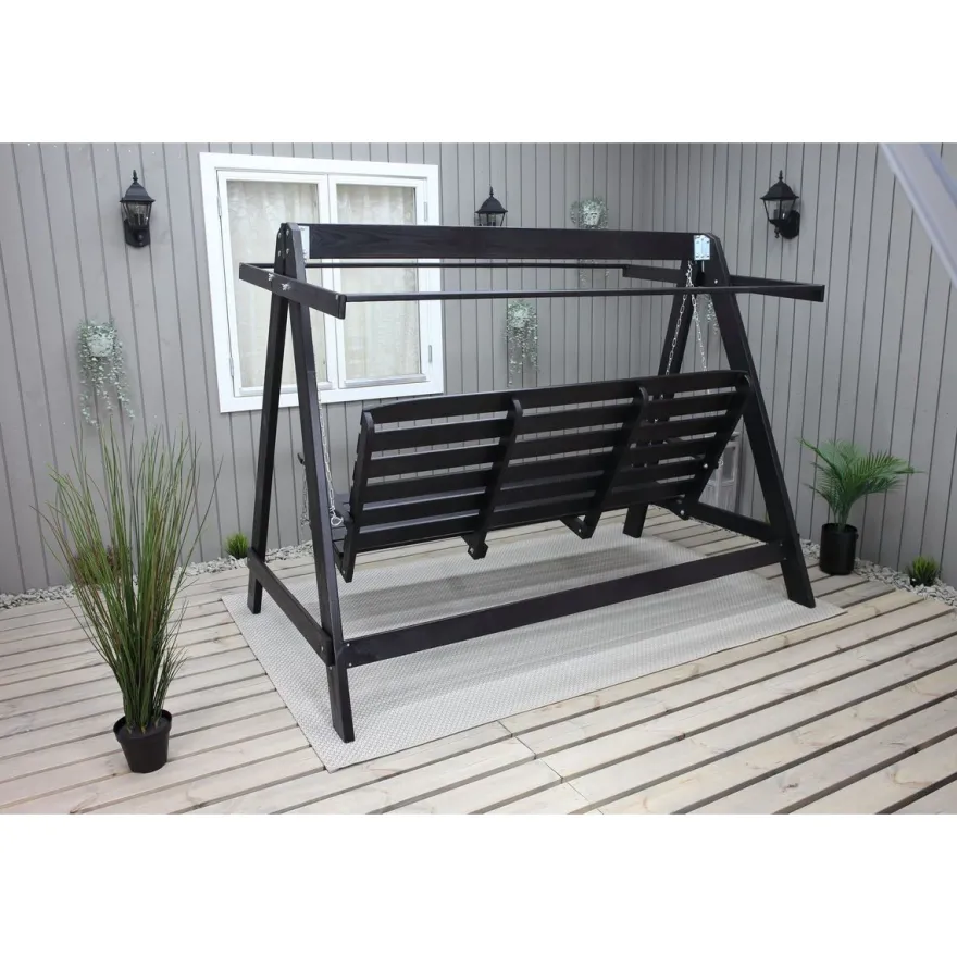Puutarhakeinu katoksella Baltic Garden Pelle 165cm musta