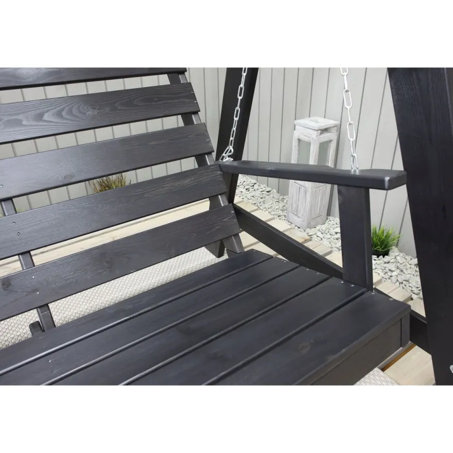 Puutarhakeinu katoksella Baltic Garden Pelle 165cm musta