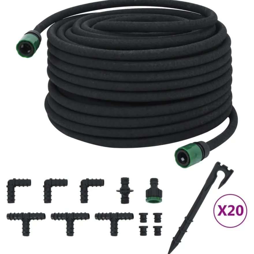 Puutarhaletku, musta 0,6" kumi, eri kokoja (90905)