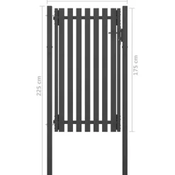 Puutarhan aitaportti, teräs 1x2.25m, antrasiitti