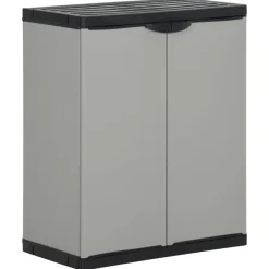 Puutarhan roskiskaappi harmaa ja musta 68x40x85 cm PP
