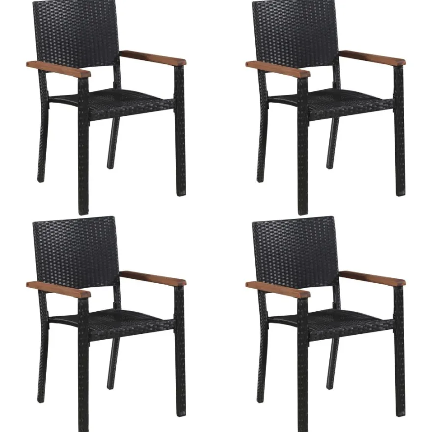 Puutarhan ruokailuryhmä, musta, eri kokoa (05733)