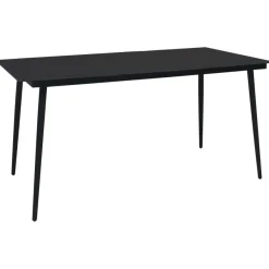 Puutarhan ruokapöytä musta 190x90x74 cm teräs ja lasi