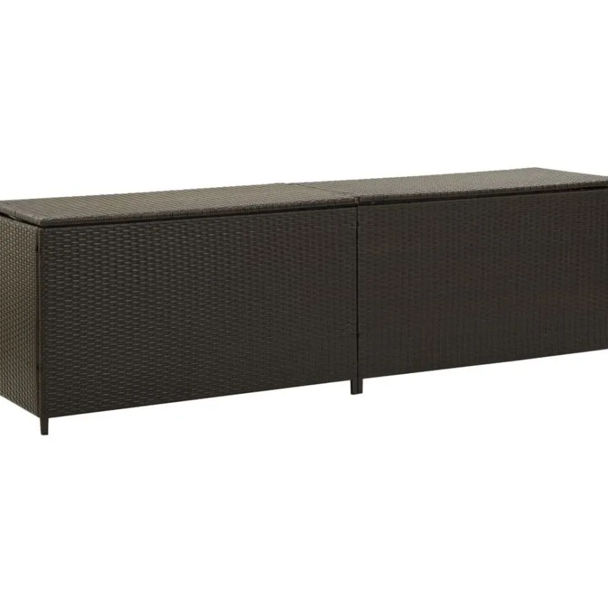 Puutarhan säilytyslaatikko, polyrottinki, 200x50x60 cm, ruskea