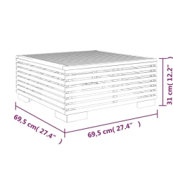 Puutarhan sohvapöytä 69,5x69,5x31 cm, tiikki