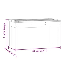 Puutarhapenkki harmaa 80x44x45 cm, mänty