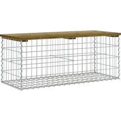 Puutarhapenkki kivikorilla 103x44x42 cm kyllästetty mänty