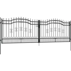 Puutarhaportti keihäskärjilä, 103-406x120-225cm, musta, eri kokoja