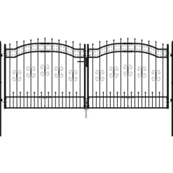 Puutarhaportti keihäskärjilä, 103-406x120-225cm, musta, eri kokoja