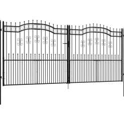 Puutarhaportti keihäskärjilä, 103-406x120-225cm, musta, eri kokoja