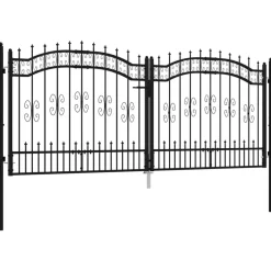 Puutarhaportti keihäskärjilä, 103-406x120-225cm, musta, eri kokoja