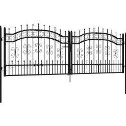Puutarhaportti keihäskärjilä, 103-406x120-225cm, musta, eri kokoja