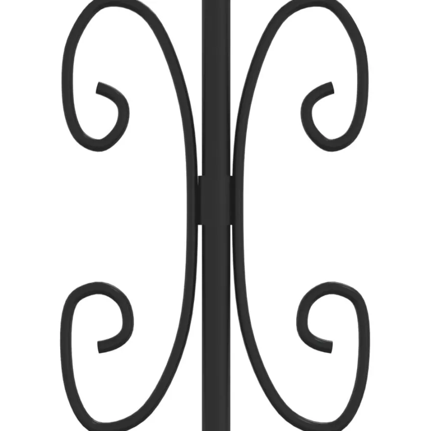 Puutarhaportti keihäskärjilä, 103-406x120-225cm, musta, eri kokoja