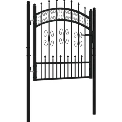 Puutarhaportti keihäskärjilä, 103-406x120-225cm, musta, eri kokoja