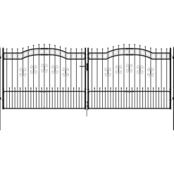 Puutarhaportti keihäskärjilä, 103-406x120-225cm, musta, eri kokoja
