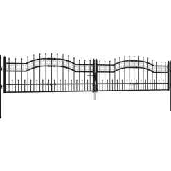Puutarhaportti keihäskärjilä, 103-406x120-225cm, musta, eri kokoja
