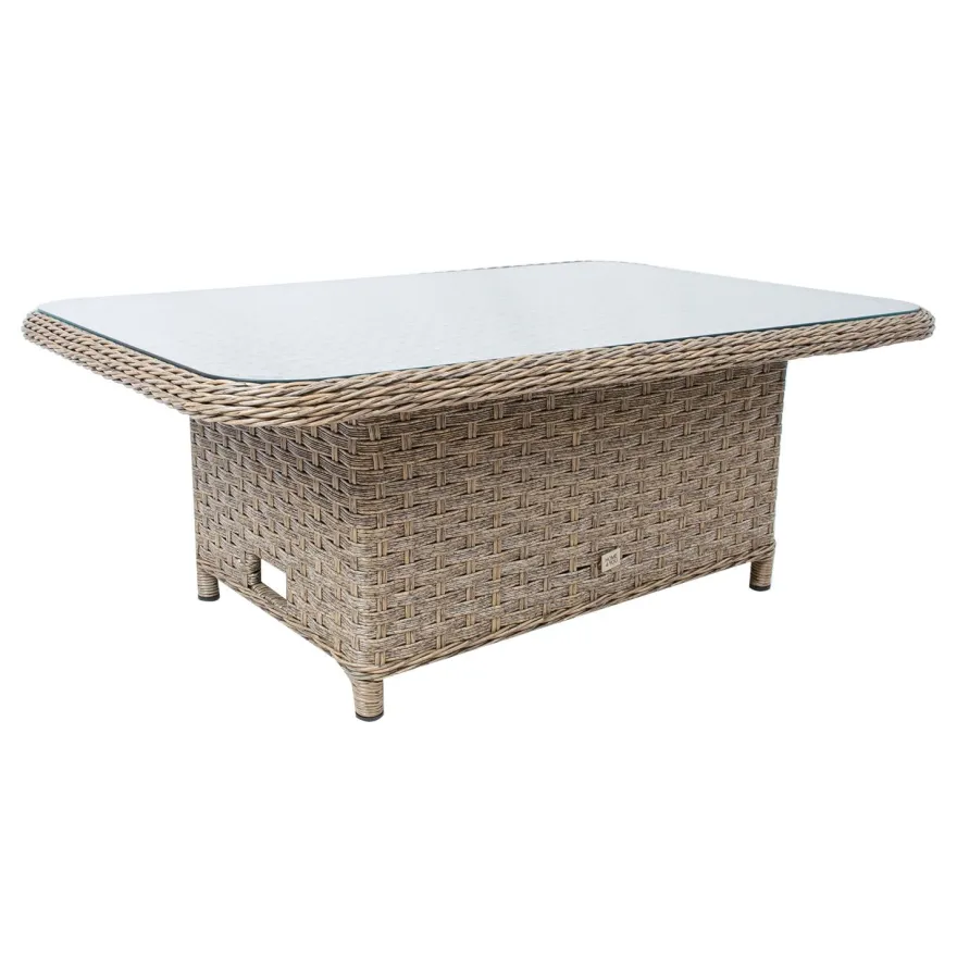 Puutarhapöytä Home4you Pacific, 120x80cm, korkeussäädettävä, beige