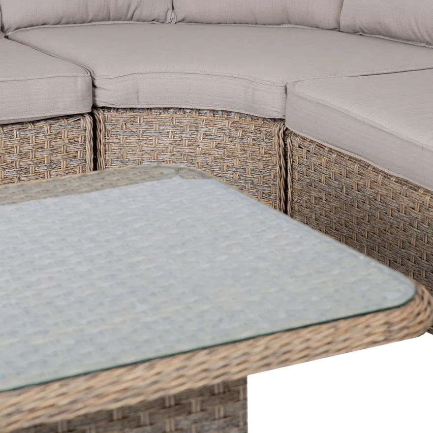 Puutarhapöytä Home4you Pacific, 120x80cm, korkeussäädettävä, beige