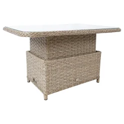 Puutarhapöytä Home4you Pacific, 120x80cm, korkeussäädettävä, beige