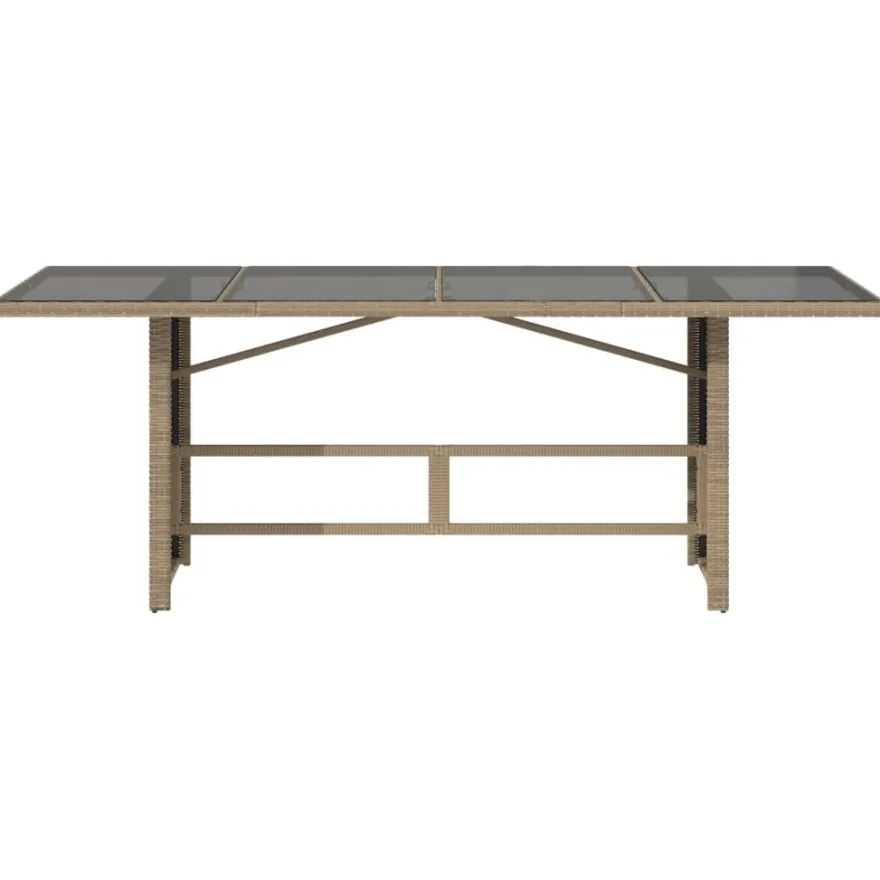 Puutarhapöytä polyrottinki, 190x80x75 cm, eri pöytälevymateriaalit ja värit (33233)
