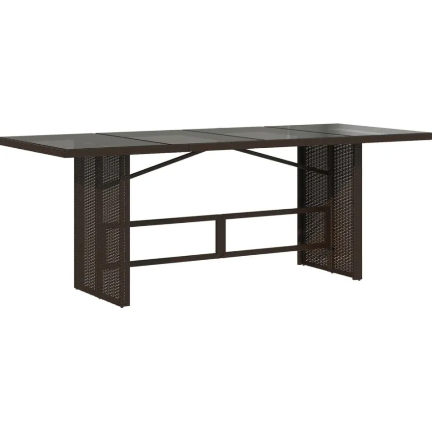 Puutarhapöytä polyrottinki, 190x80x75 cm, eri pöytälevymateriaalit ja värit (33233)