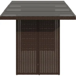 Puutarhapöytä polyrottinki, 190x80x75 cm, eri pöytälevymateriaalit ja värit (33233)