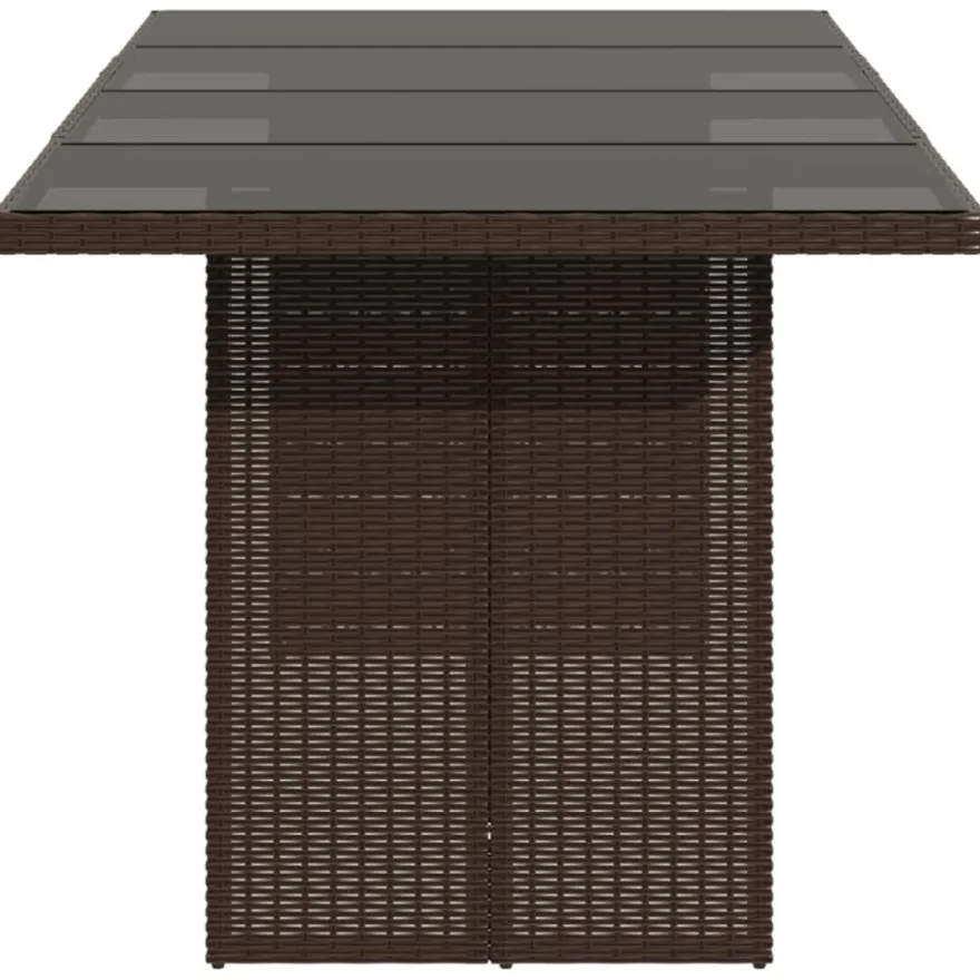 Puutarhapöytä polyrottinki, 190x80x75 cm, eri pöytälevymateriaalit ja värit (33233)