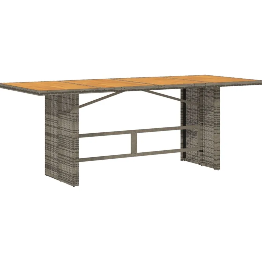 Puutarhapöytä polyrottinki, 190x80x75 cm, eri pöytälevymateriaalit ja värit (33233)