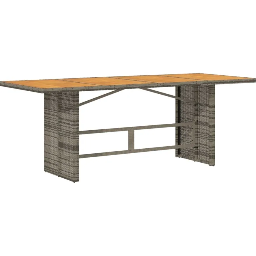 Puutarhapöytä polyrottinki, 190x80x75 cm, eri pöytälevymateriaalit ja värit (33233)