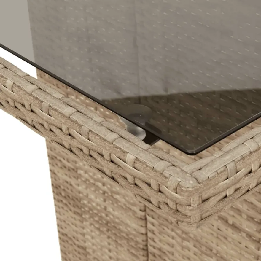 Puutarhapöytä polyrottinki, 190x80x75 cm, eri pöytälevymateriaalit ja värit (33233)