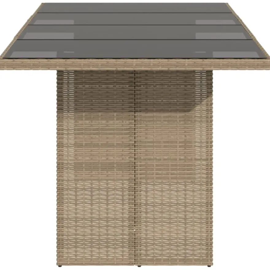 Puutarhapöytä polyrottinki, 190x80x75 cm, eri pöytälevymateriaalit ja värit (33233)