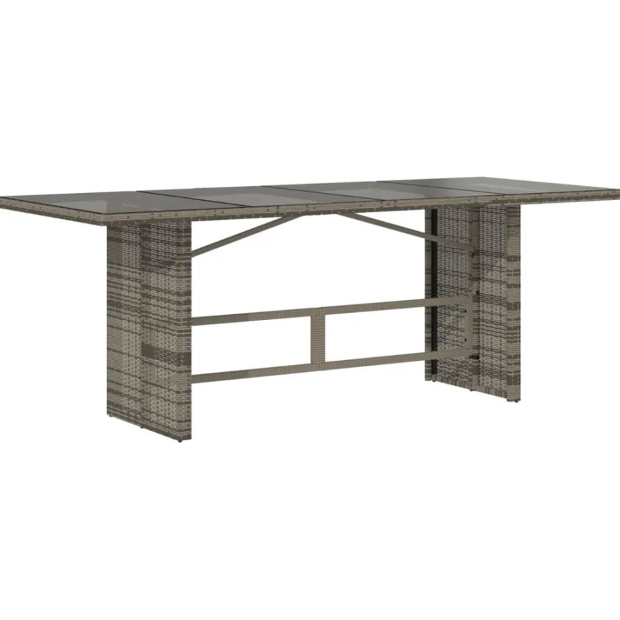 Puutarhapöytä polyrottinki, 190x80x75 cm, eri pöytälevymateriaalit ja värit (33233)