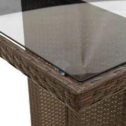 Puutarhapöytä polyrottinki, 190x80x75 cm, eri pöytälevymateriaalit ja värit (33233)